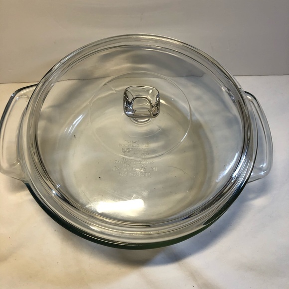 Vintage Anchor Ovenware 2 qt Covered Casserole Baking Bowl Clear Large with Lid - Picture 3 of 12